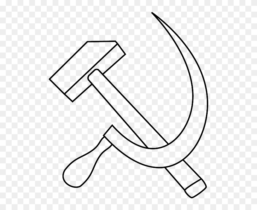 Black, Outline, White, Tools, Hammer, Hardware, Knife - Hammer And Sickle Drawing Clipart
