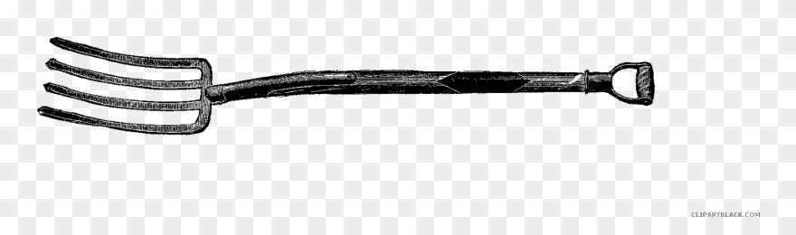Fork Clipart Black And White - Garden Fork - Png Download