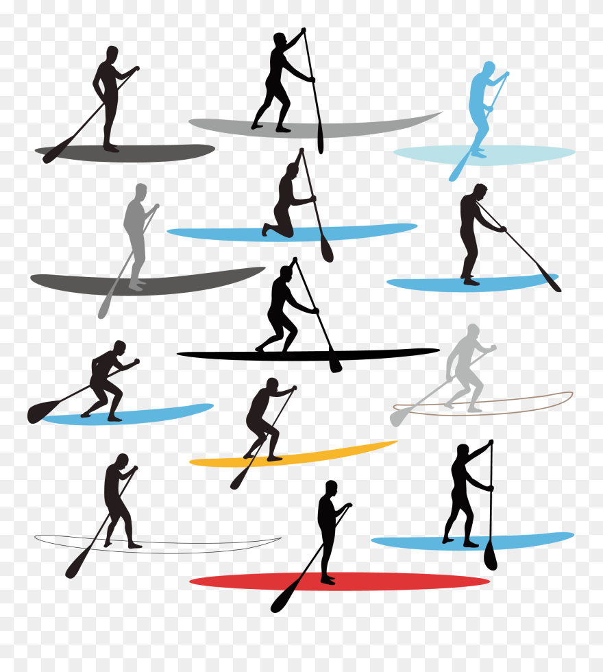 Standup Paddleboarding Clip Art - Free Stand Up Paddle Vector - Png Download