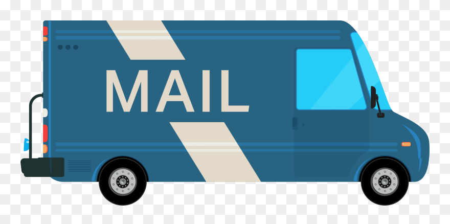 Mail Truck Drawing Free - Mail Truck Clipart - Png Download