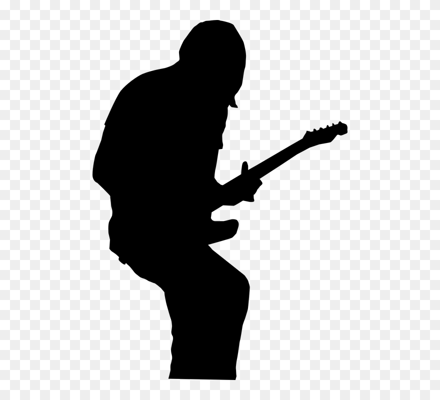 Guitarist Acoustic Guitar Clip Art - Guitar Player Silhouette Free - Png Download