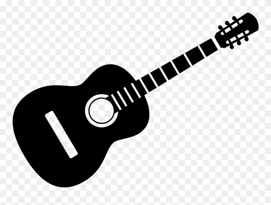 Guitar Clipart Black And White - Png Download