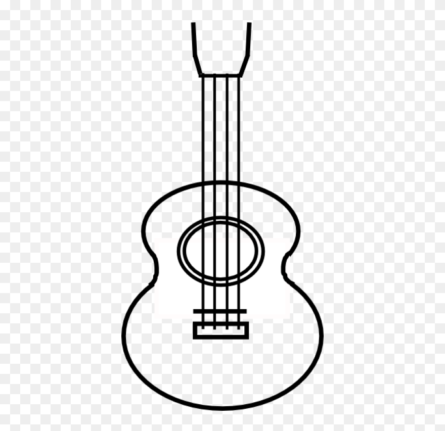 Ukulele Clipart Black And White - Png Download