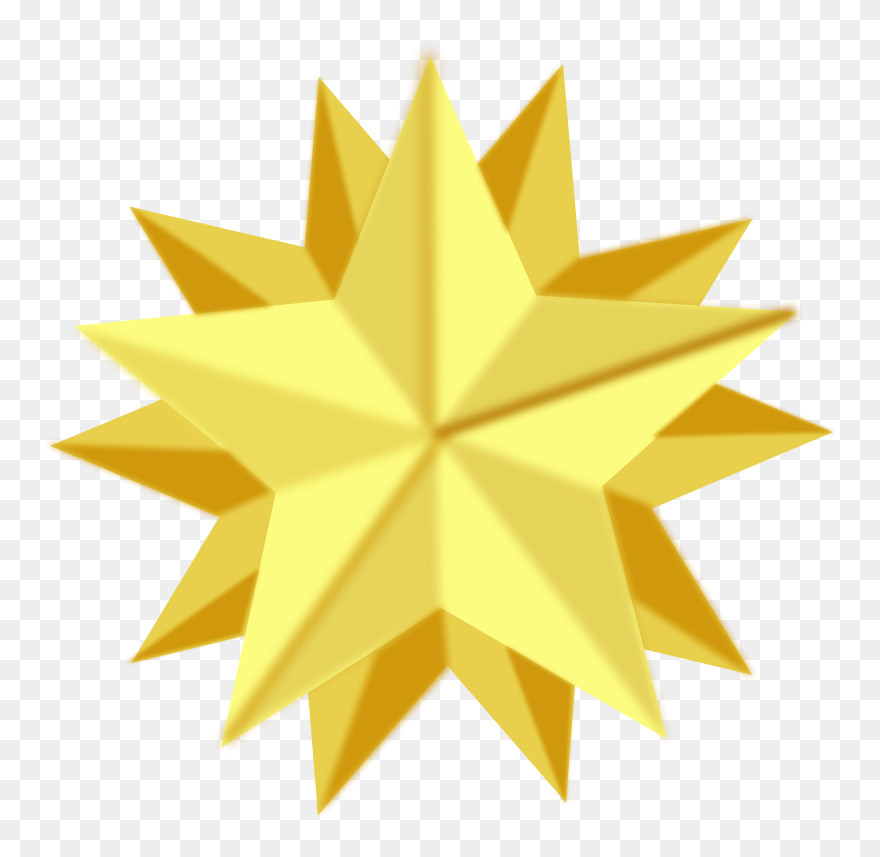 Golden Star - Gold Star Shape Png Clipart