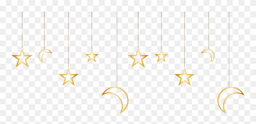 And Stars Gold Painted Pattern Material Moon Clipart - Stars And Moon Png Transparent Png
