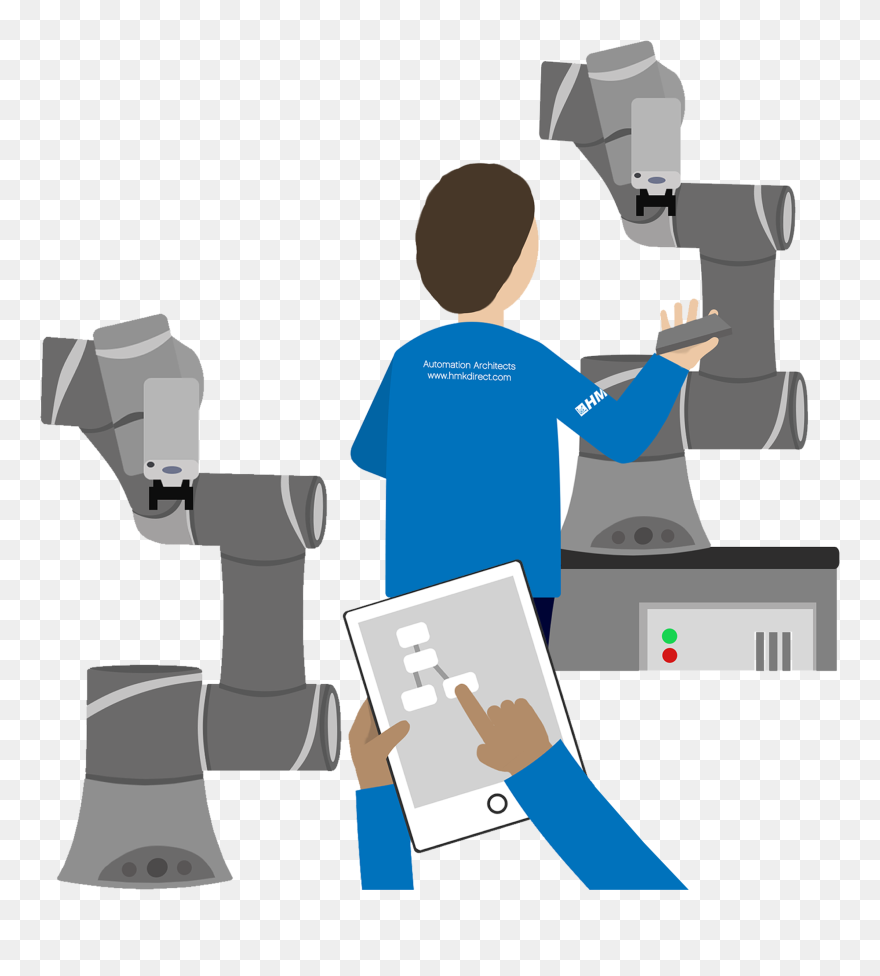 Collaborative Robot Direct Teaching Clipart