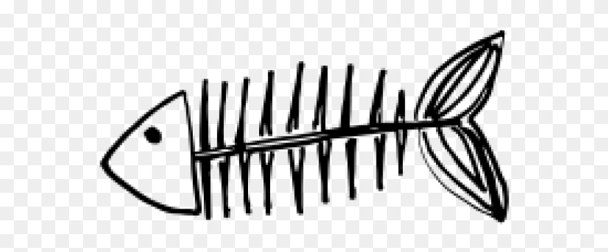 Fish Bones - Line Art Clipart