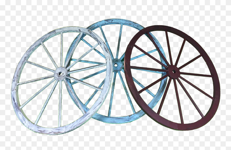 30 Inch Colored Wagon Wheel Wall Art , Png Download - Made The Spinning Wheel Clipart