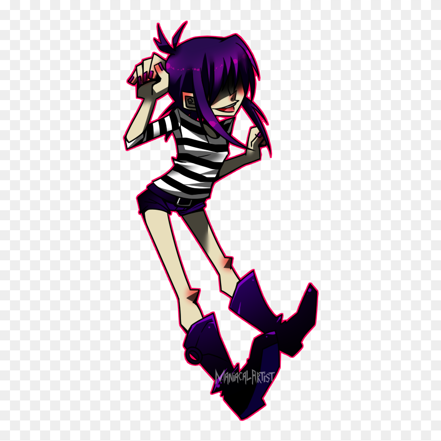 Noodle Doodle By Krooked-glasses - Noodle Gorillaz Png Clipart