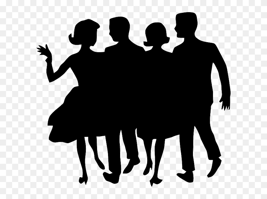 People, Dance, Dancing, Silhouette, Man, Woman, Party - Transparent 1950s Clip Art - Png Download
