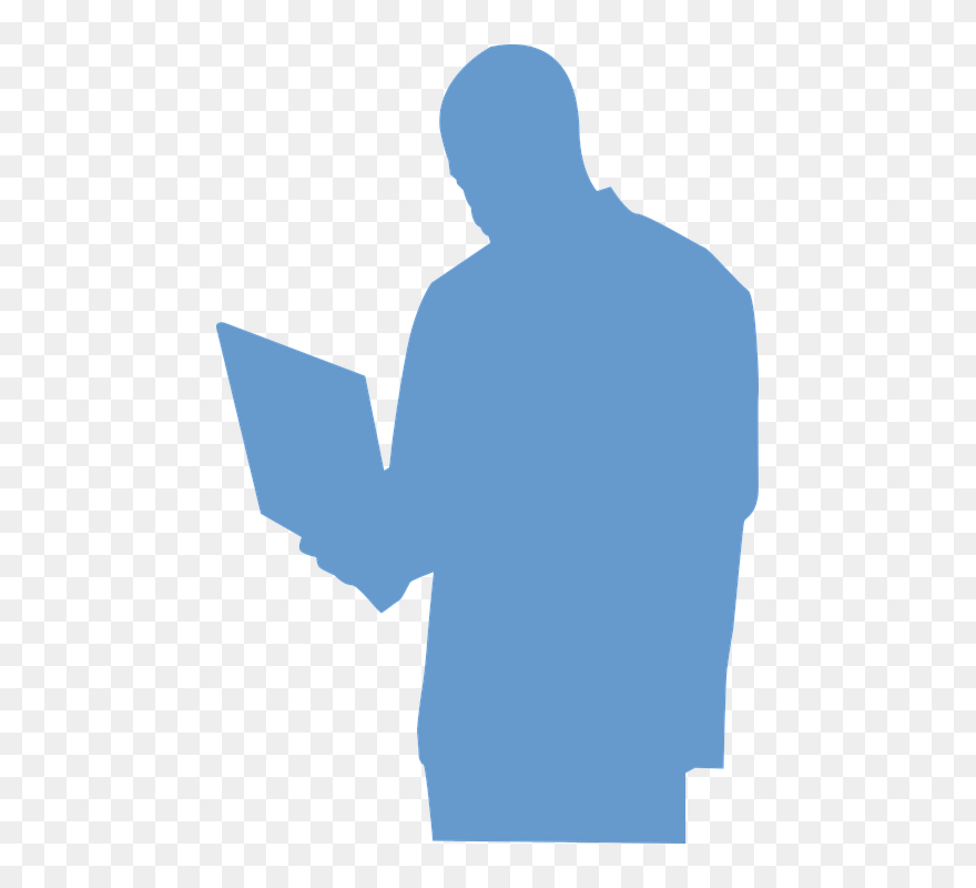 Reader Reading Book - Clipart Person With Laptop - Png Download