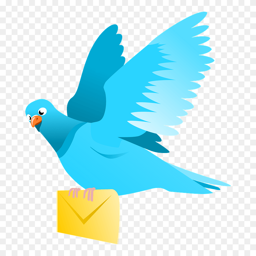 A Flying Pigeon Delivering A Message Clipart - Message Clipart - Png Download