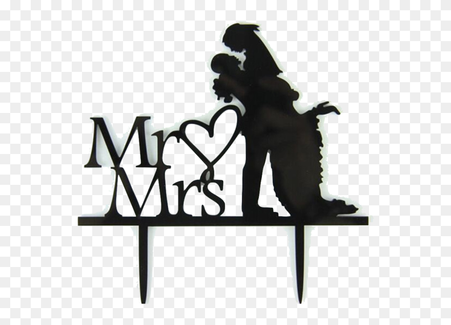 Wedding Cake Topper Vector Clipart