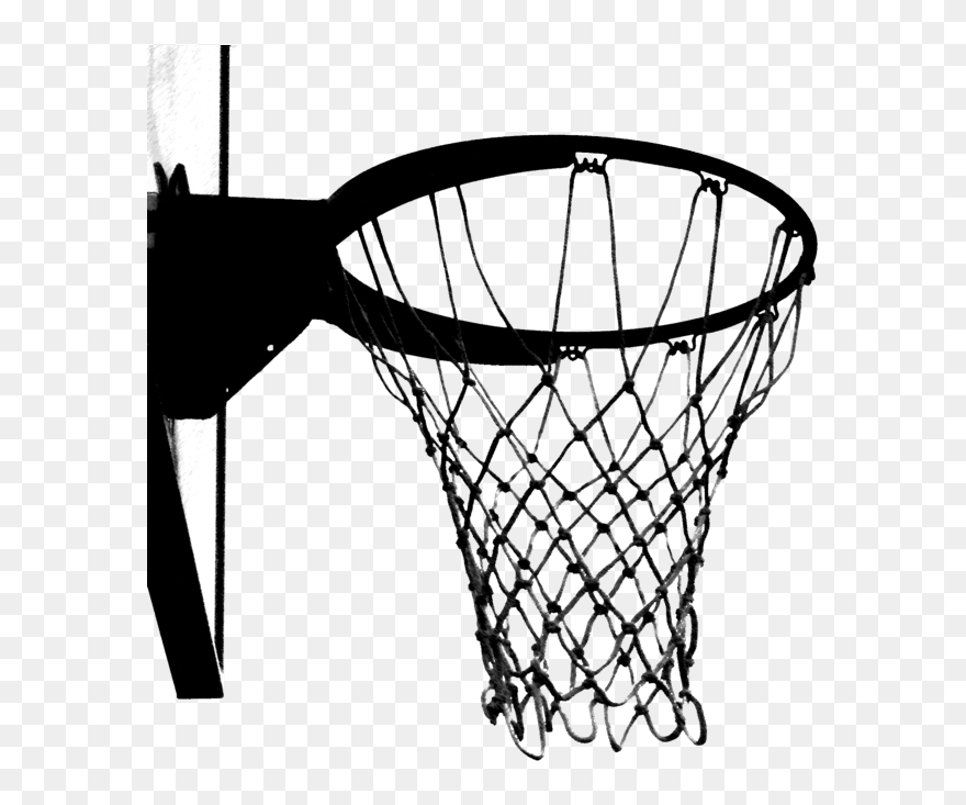 Transparent Basketball Hoop Clipart Black And White - Transparent Basketball Net Clipart - Png Download