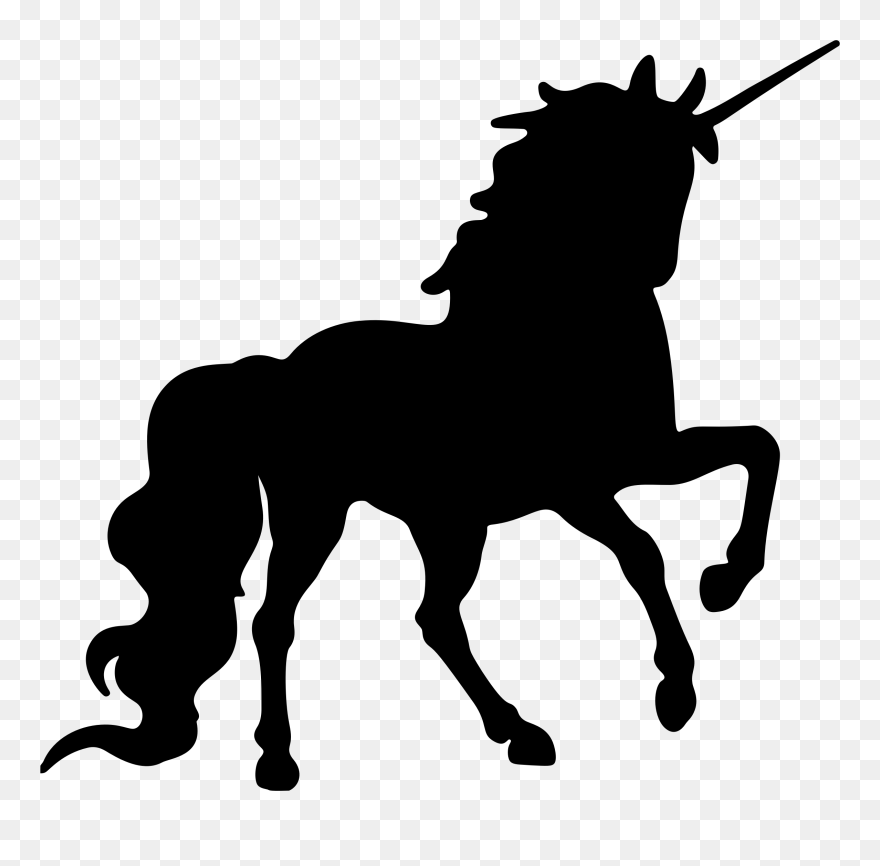 Unicorn Horn Clip Art - Unicorn Silhouette Clipart - Png Download