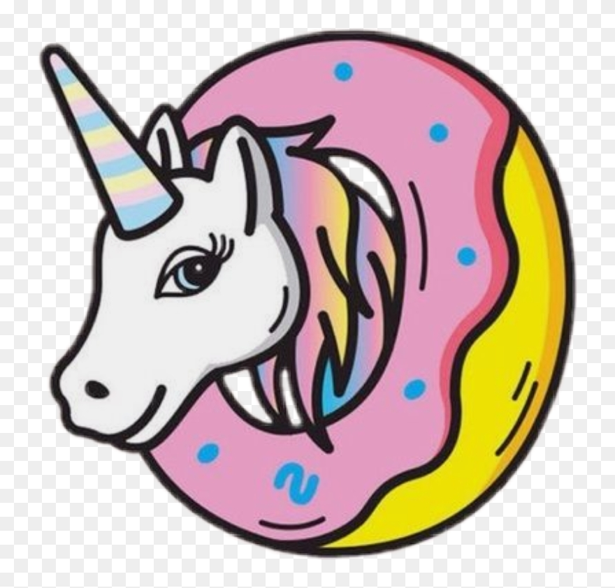 #unicorn #donuts #rainbow - Cute Unicorn Donut Drawings Clipart