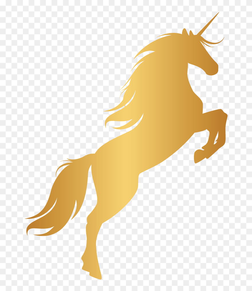 Unicorn Horn Mustang Gold Portable Network Graphics - Transparent Gold Unicorn Png Clipart