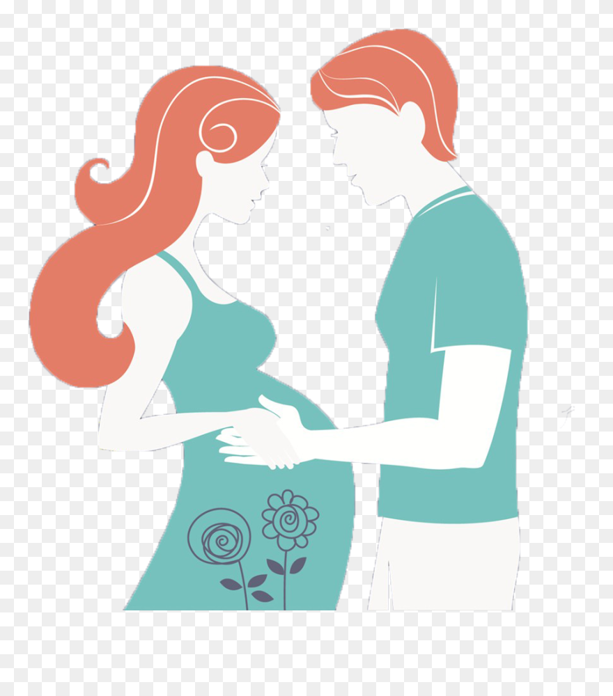 Smoking Clipart Pregnant Woman - Beautiful Pregnant Lady Drawing - Png Download