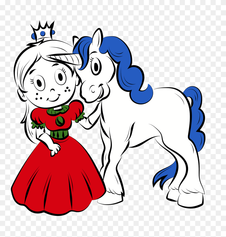 Princess Unicorn Drawing Free Photo - Księżniczka Kolorowanka Do Druku Clipart