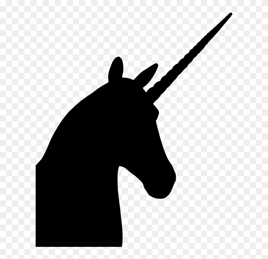 Silueta La Cara De Un Unicornio Clipart
