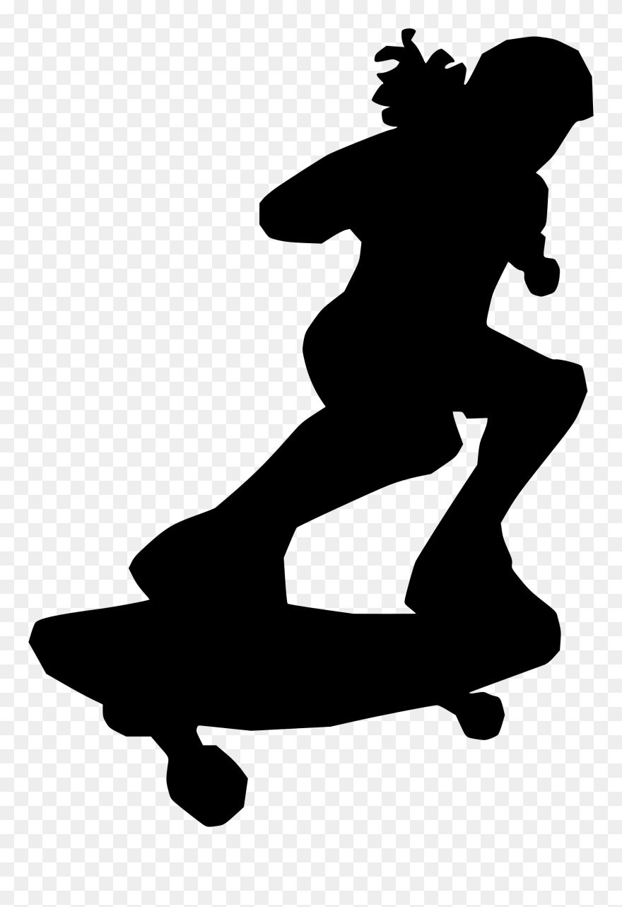 Skateboarding Clip Art - Silhouette Clipart Skateboarding Png Transparent Png