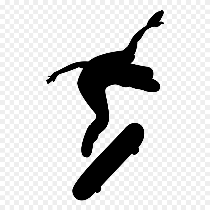 Skateboard Silhouette Finger Black Clip Art - Png Skateboard Silhouette Transparent Png