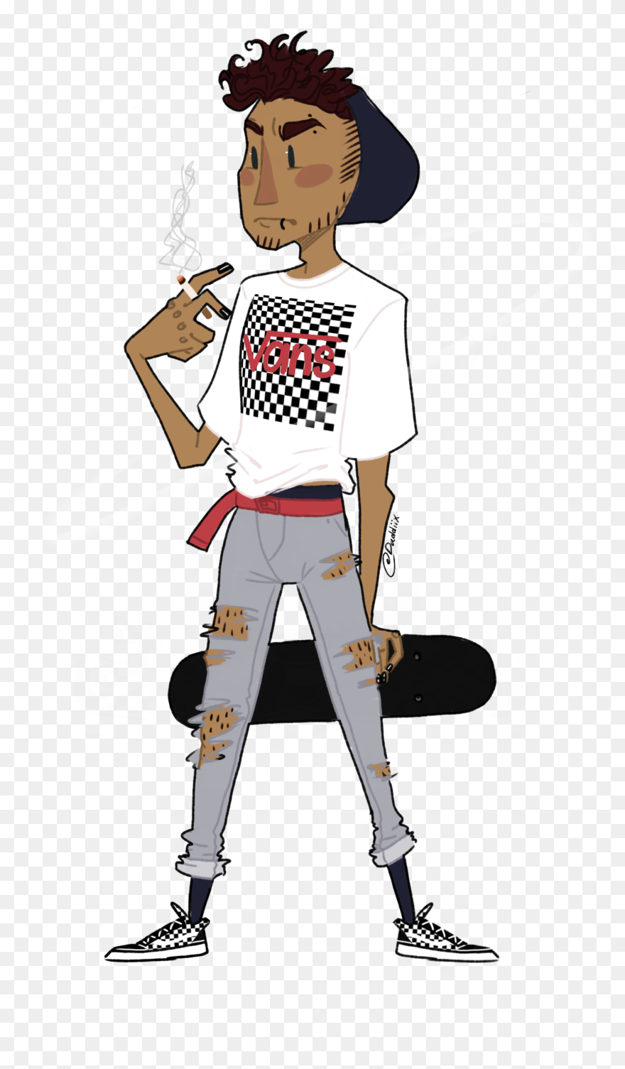 Drawing Art Skater Boy Vans Freetoedit - Skater Boy Skater Drawing Clipart