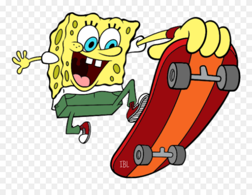 Spongebob Skateboarding Clipart