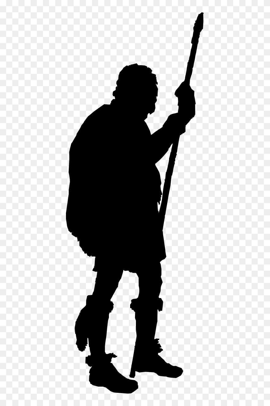 Silhouette Skateboarding Clip Art - Stone Age Man Silhouette - Png Download