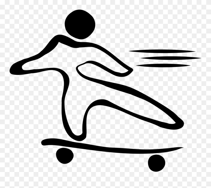 Line Art,recreation,art - Longboarding Clipart