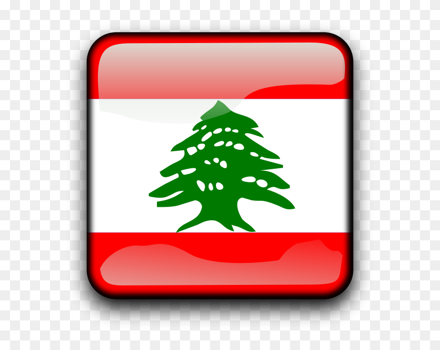 Lb - Cedar Tree Flag Of Lebanon Clipart