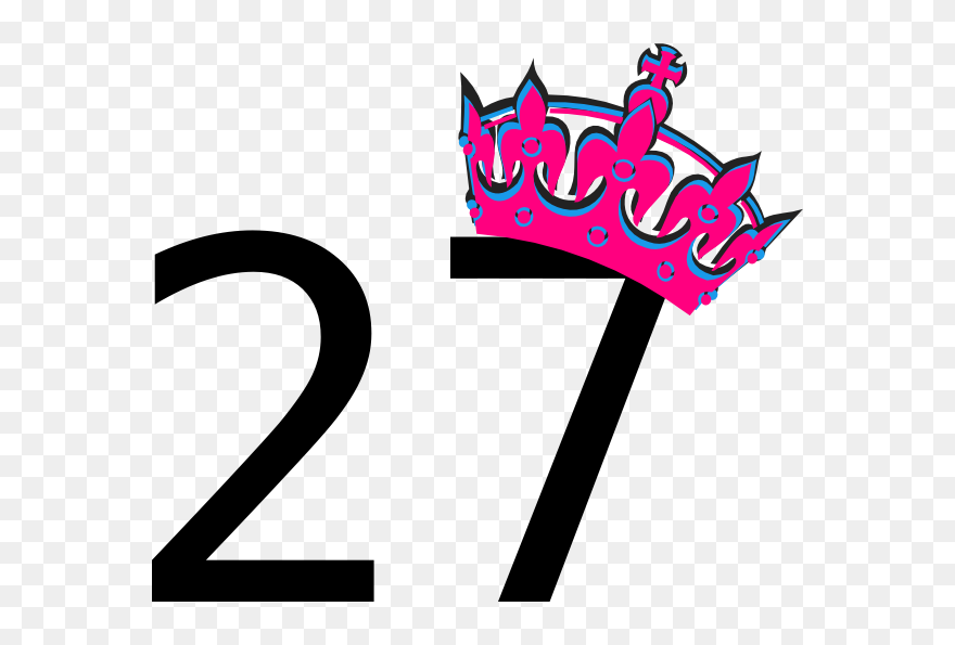 Pink Tilted Tiara And Number 27 Clip Art At Clker - Tiara Clip Art - Png Download