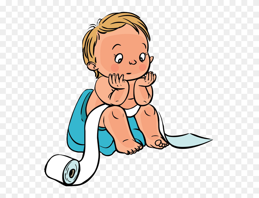 Baby In Toilet Cartoon Clipart