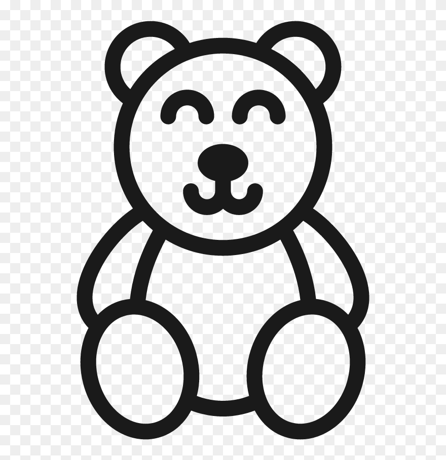 Teddy Bear Clip Art Black And White - Png Download