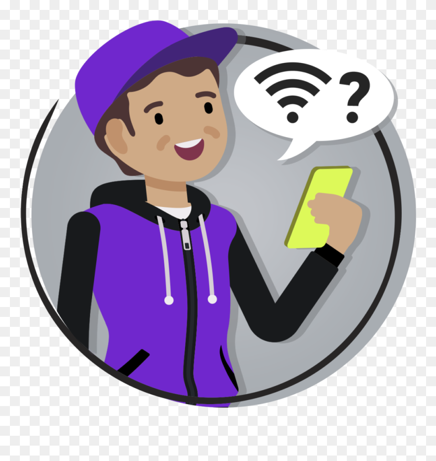 The Wi-fi Asker - Cartoon Clipart