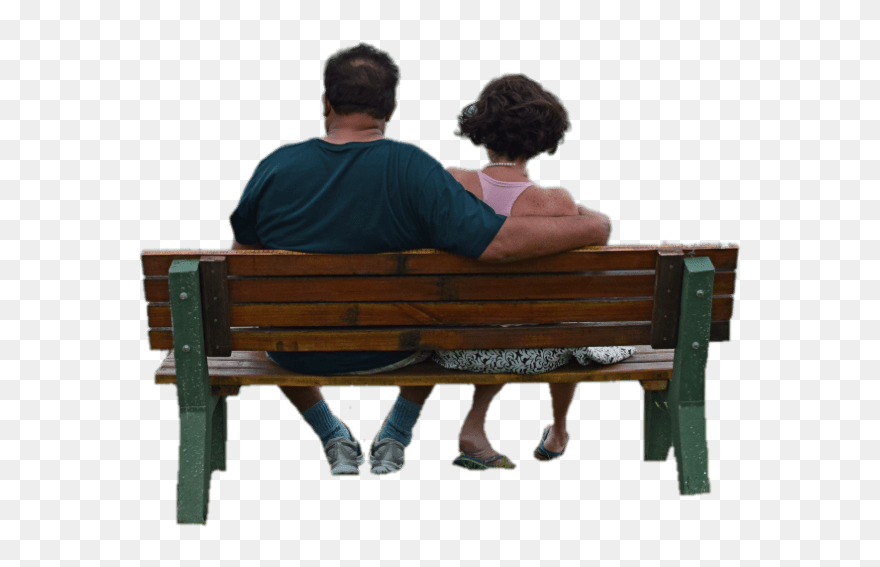 Couple On A Bench Hind View Clip Arts - Portable Network Graphics - Png Download