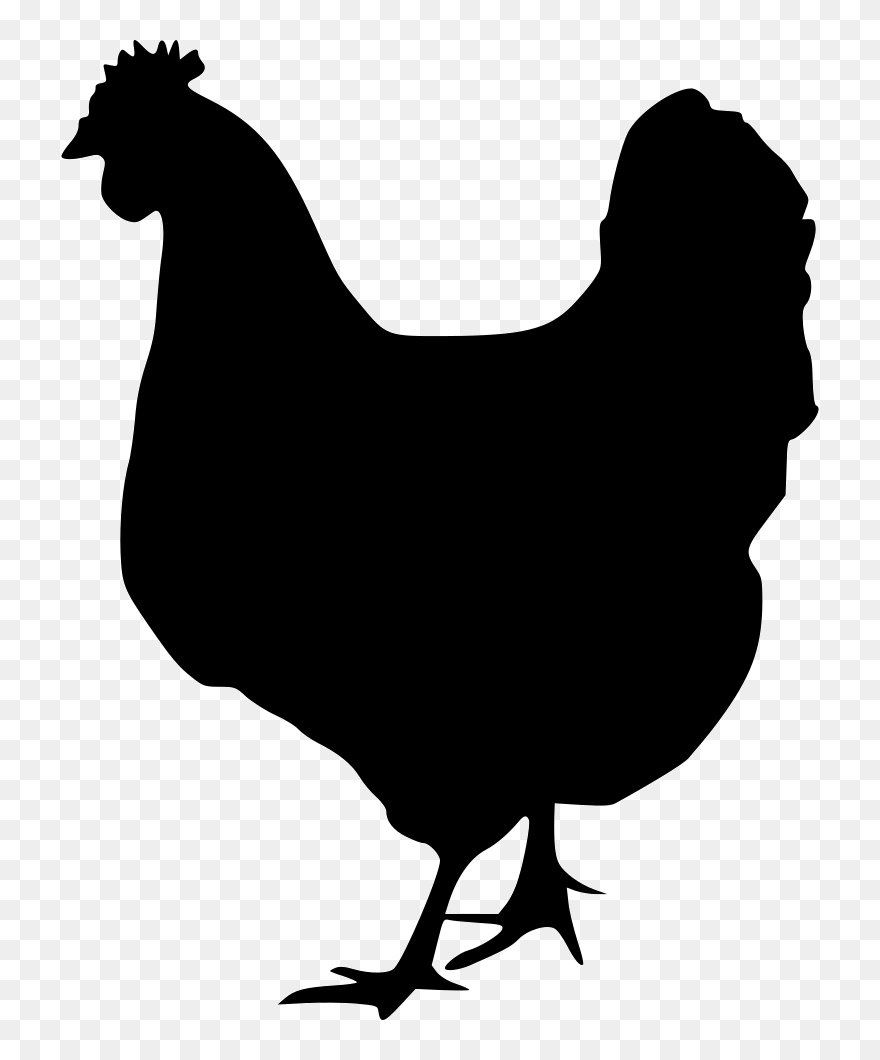 Comb - Silhouette Chicken Clip Art - Png Download