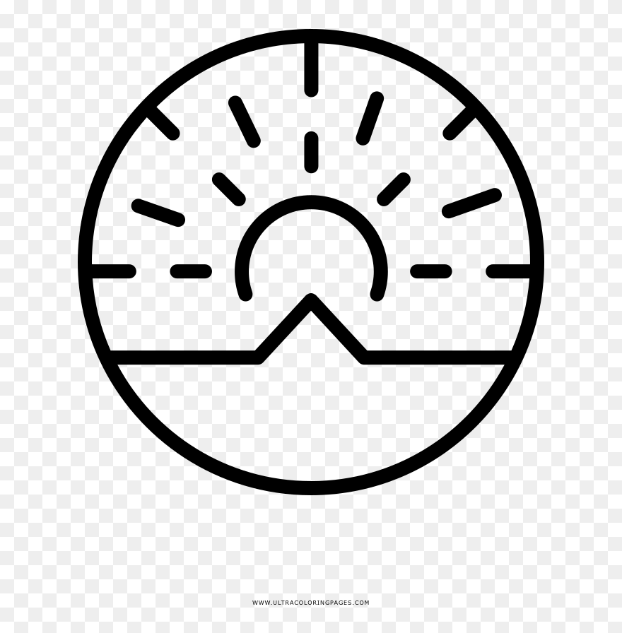 Sunrise Coloring Page - Right Place Right Time Icon Clipart
