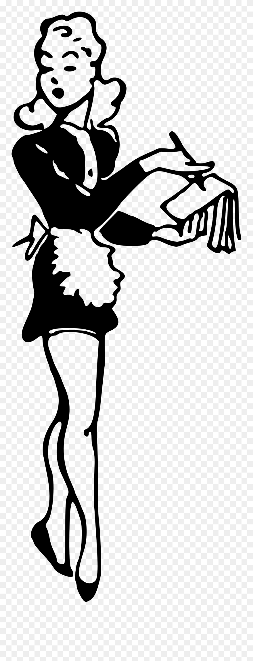 Big Image Png - Waitress Clipart Black And White Transparent Png