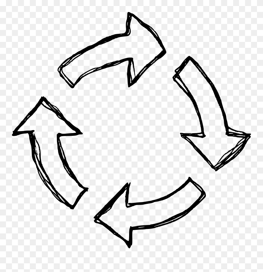 Transparent Circular Arrows Png - 4 Arrows In A Circle Clipart