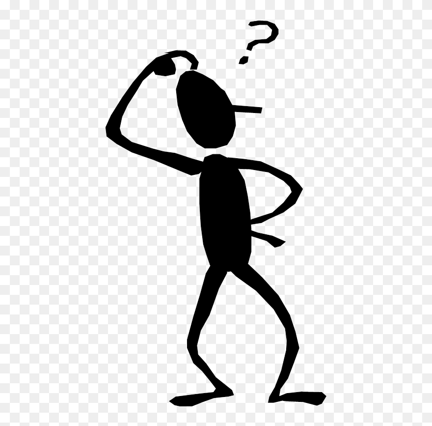 Transparent White Question Mark Png - Question Mark Stick Figure Clipart