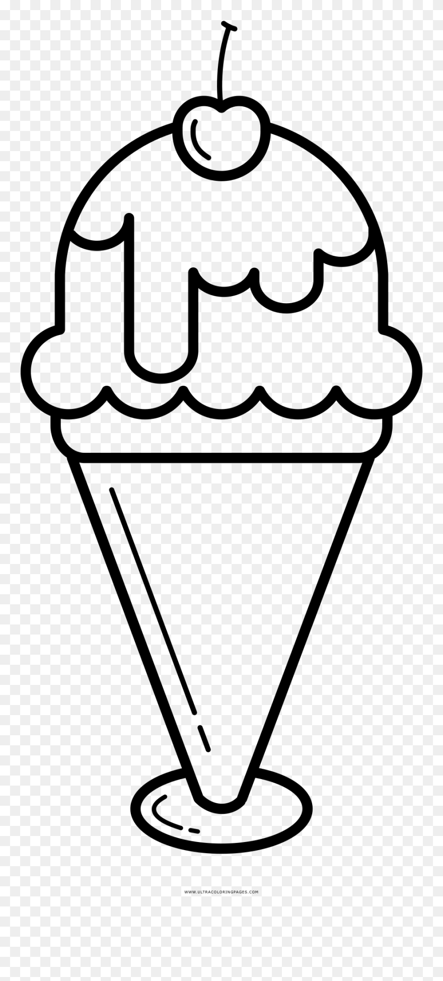 Ice Cream Sundae Coloring Page - Ice Cream Sundae Drawing Clipart