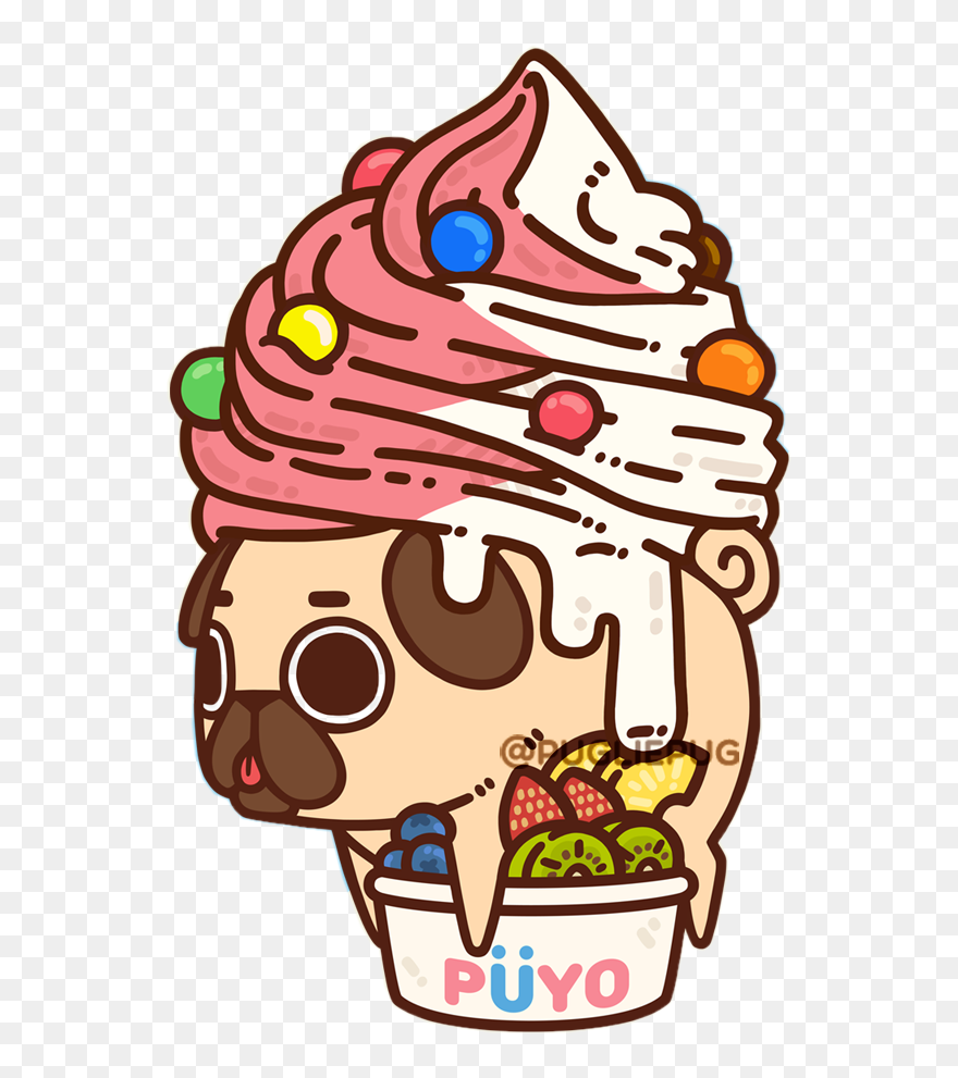 Puglie Pug Ice Cream Clipart