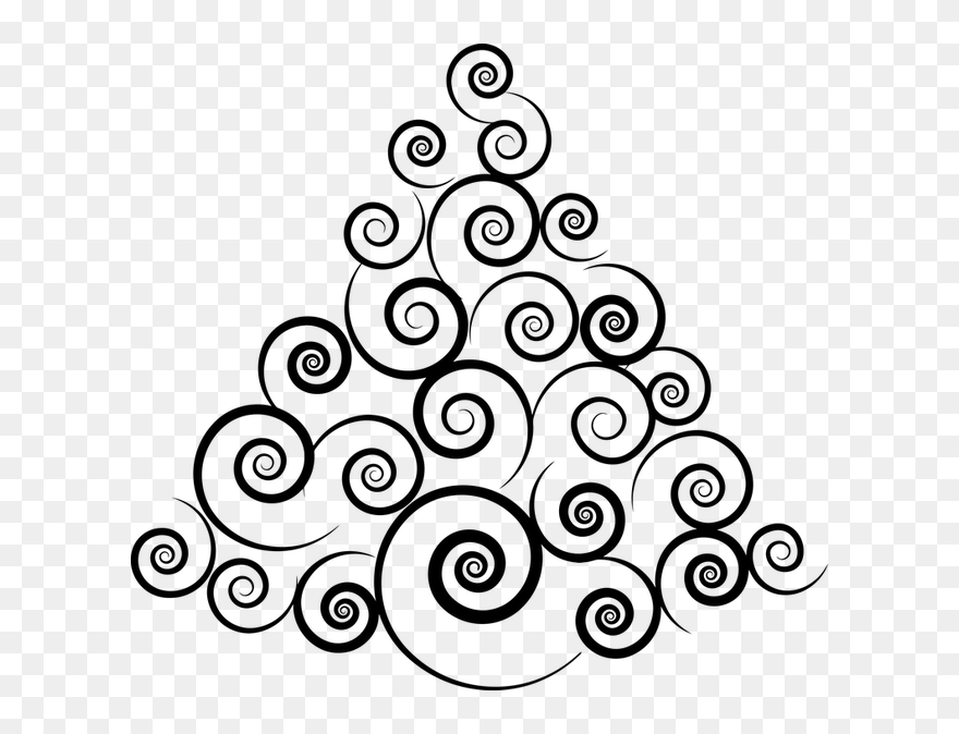 Transparent Abstract Christmas Tree - Ornaments Clipart Black And White - Png Download