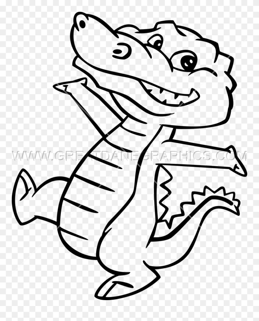 Amphibians Drawing Alligator Transparent Png Clipart - Alligator In Cartoon