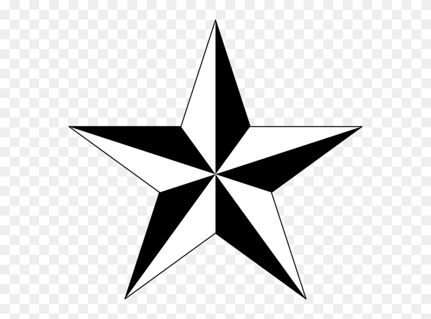 Transparent Sailor Black And White Star Leaf Clipart - Star Tattoo Drawings - Png Download