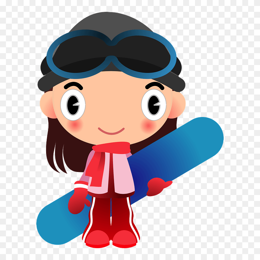 Snowboard Girl Clipart - 2nd Grade January Journal Prompts - Png Download