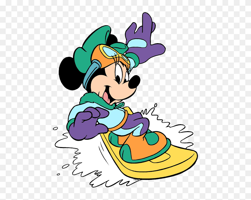 Snowboarding Clipart Disney - Minnie Mouse Snowboard - Png Download