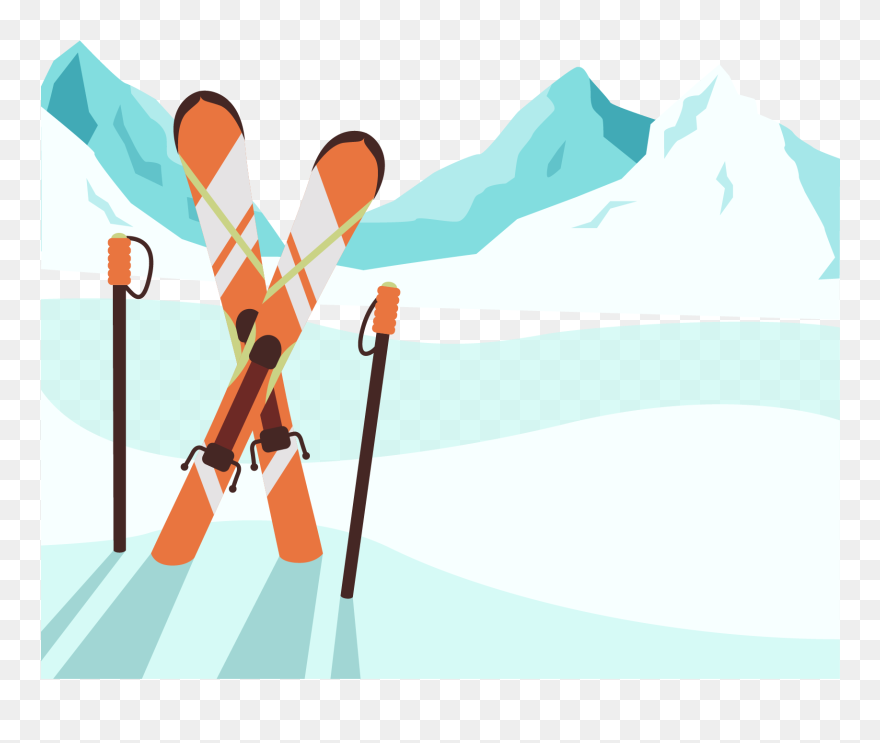 Skiing Skiboarding Snowboarding - Illustration Clipart