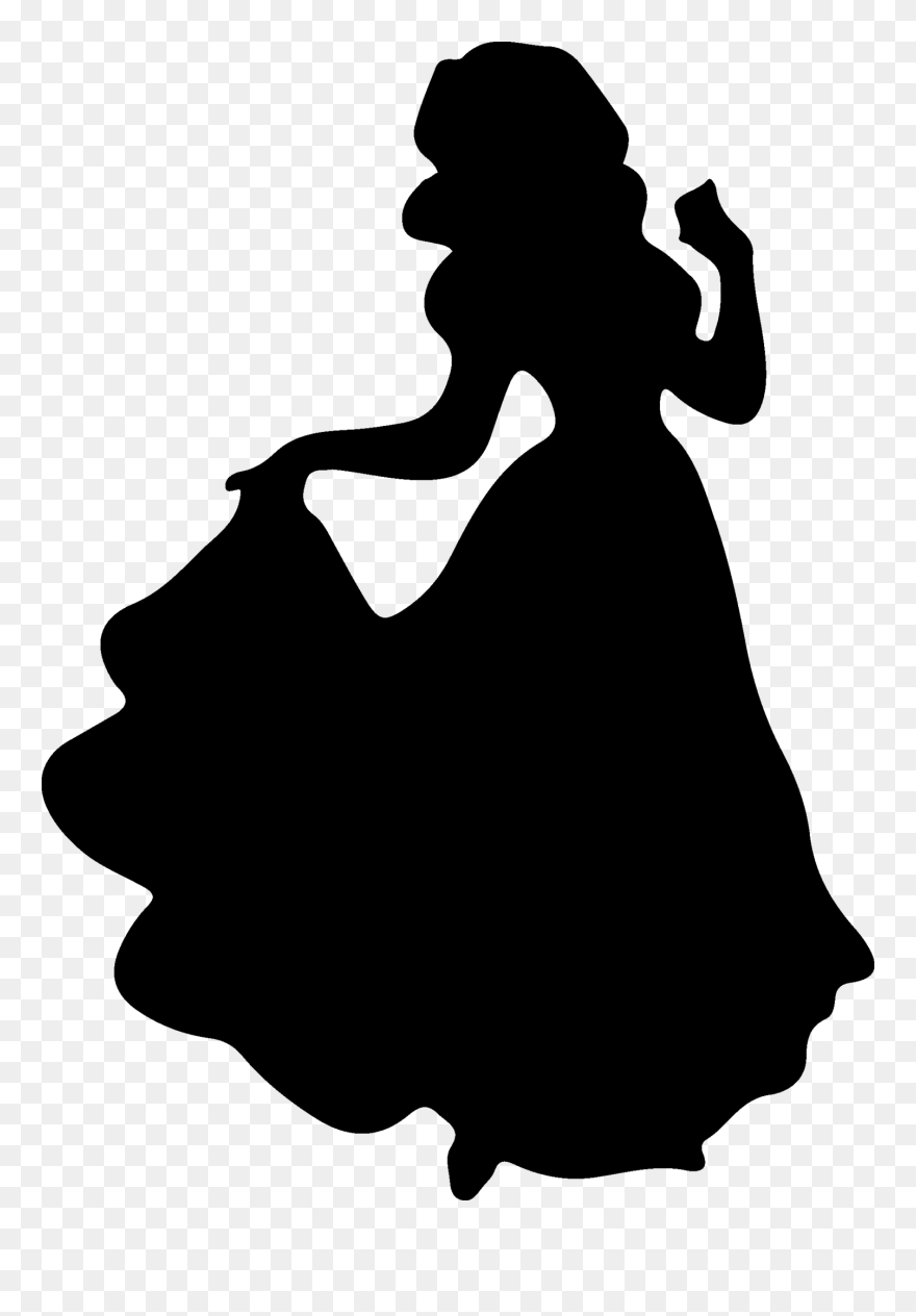 Princess Aurora Belle Cinderella Tiana Disney Princess - Disney Snow White Silhouette Clipart